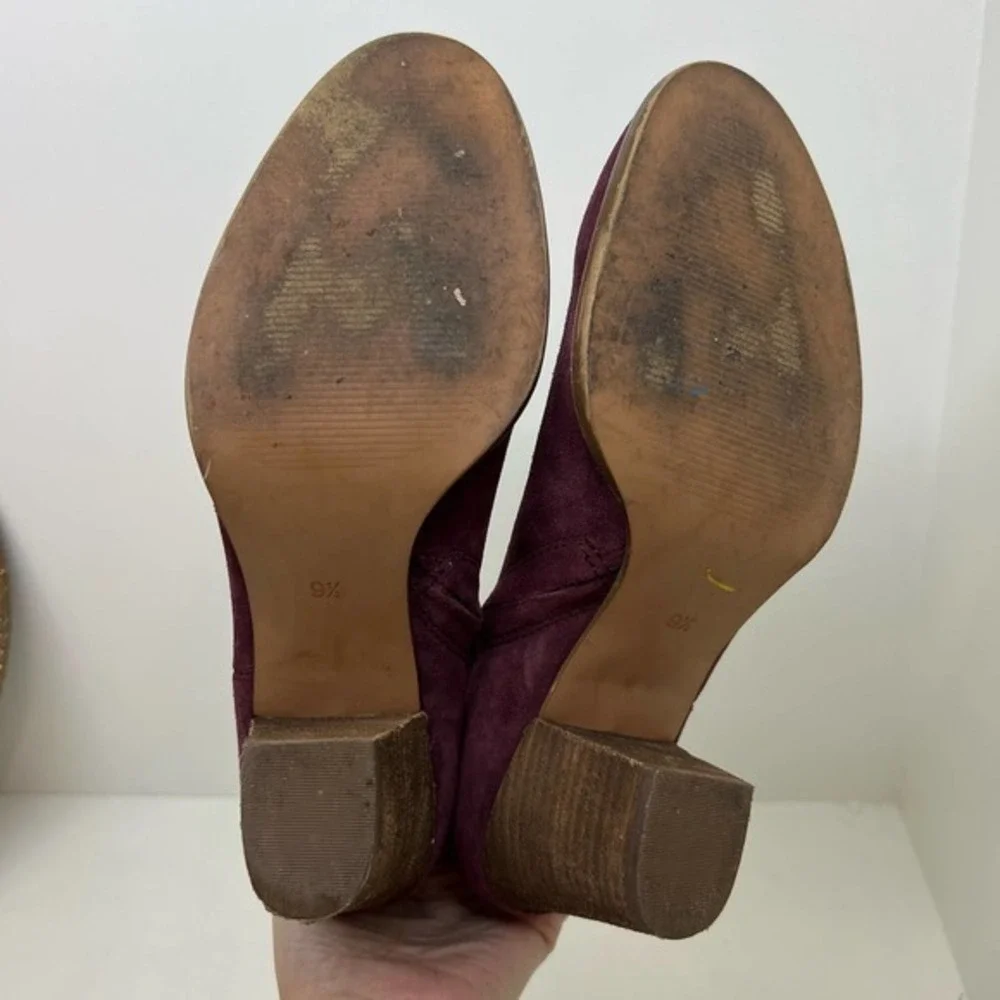 Madewell The Billie Boot in burgundy Suede pull on style online exclusive sz 9.5